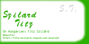 szilard titz business card