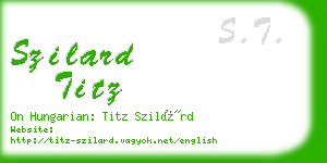 szilard titz business card